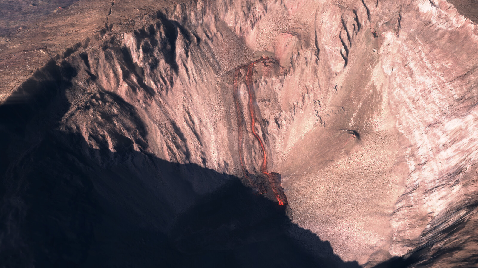 The crater wall at close range